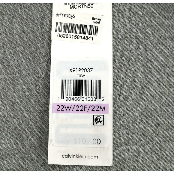 Calvin Klein Dress Pants Plus Size 22W Gray Slim Fit Crop Ankle Career New - Picture 7 of 16